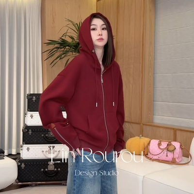 林肉肉【宽松连帽卫衣外套】