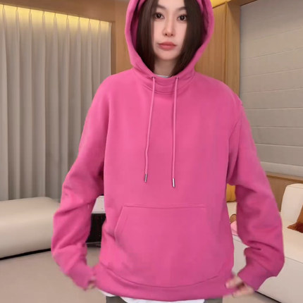 林肉肉【免打扰卫衣】加绒简约连帽卫衣女秋冬款百搭套头帽衫上衣