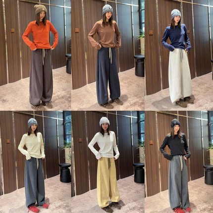 林肉肉【纯色毛茸茸休闲打底】套头内搭打底德绒针织衫女秋冬上衣