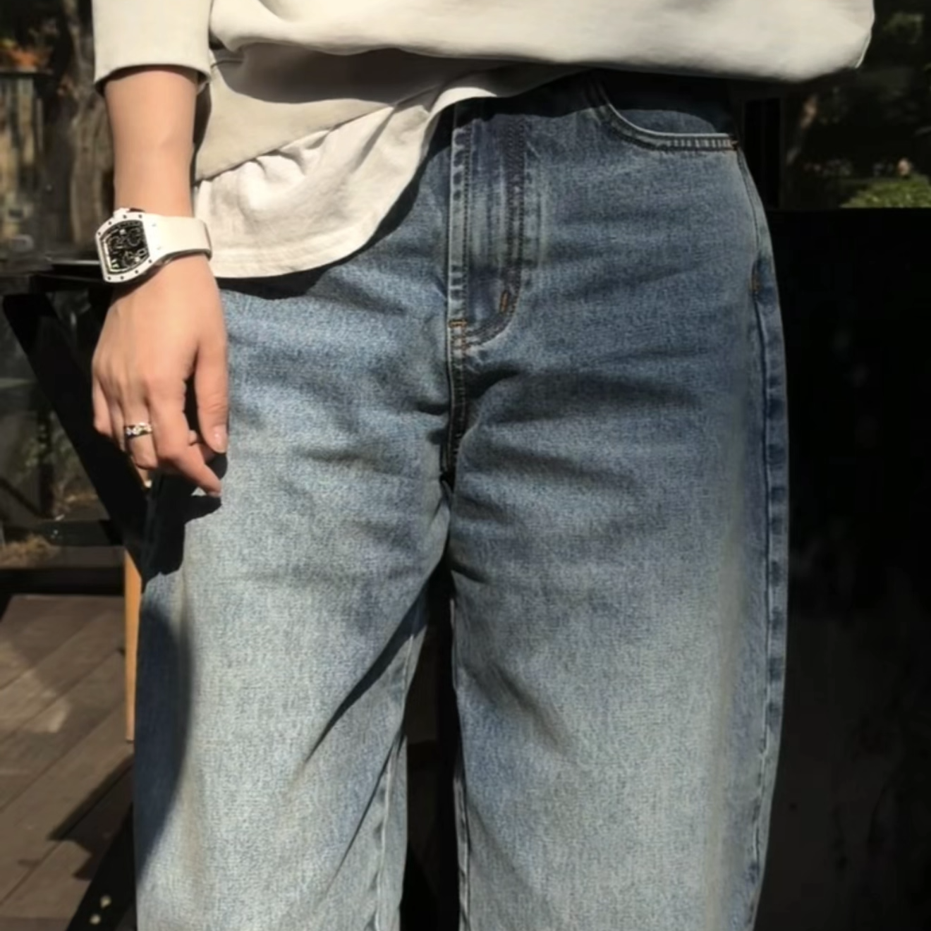 林肉肉【复古水洗牛仔裤】美式宽松弯刀阔腿裤女春秋2026新款裤子,女装/女士精品,牛仔裤,淘宝优惠券,粉丝福利购,淘宝优惠卷