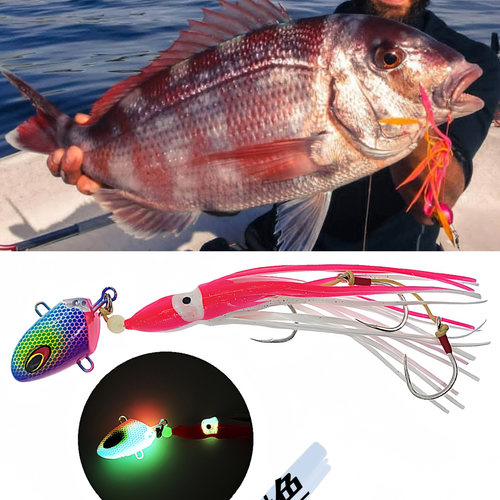 100g-300g石斑慢摇铁板海钓炎月饵路亚鱿鱼裙钩madai海鲈真鲷钓组