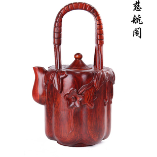 桃木茶壶摆件木雕茶壶工艺品家居 泰山慈航阁