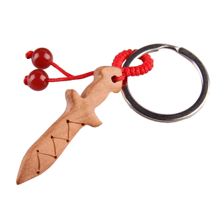 小桃木剑挂件婴儿儿童枕下床头卧室随身钥匙扣北斗七星剑桃木枝