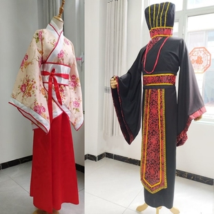 古装男汉服女秦汉朝春秋战国三国官袍古代文臣丞相贵妃演出服套装