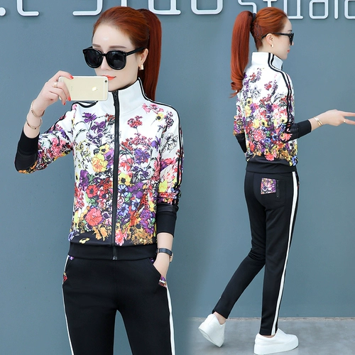 Модный спортивный костюм для матери, весенний комплект для отдыха, в западном стиле, большой размер