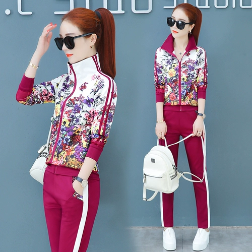 Модный спортивный костюм для матери, весенний комплект для отдыха, в западном стиле, большой размер