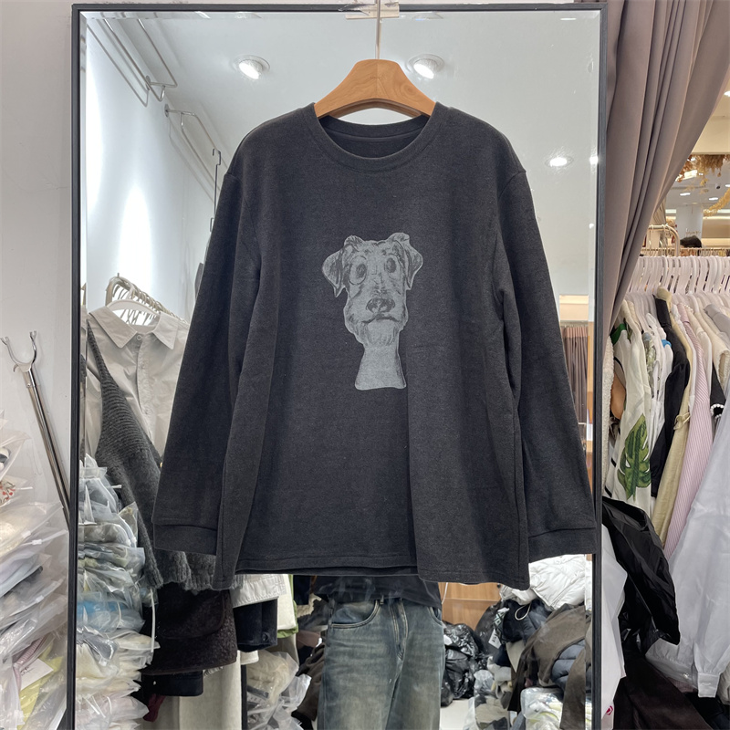 ONE25991正版2025冬季新款减龄印花卡通加厚长袖T恤打底衫上衣女