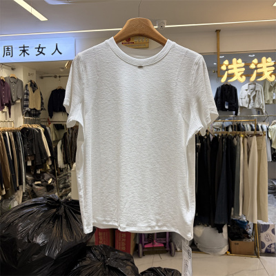 壹彩3485正版春夏韩版宽松圆领简约显瘦百搭莫代尔棉T恤衫上衣女
