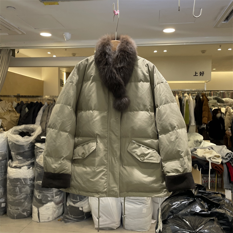 BU&FAN布凡F802正版冬季韩版狐狸毛领加厚保暖白鸭绒羽绒服外套女