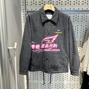 杰克琼斯男棉衣服宽松翻领常规BSQ联名刺绣时尚 225409050 百搭潮
