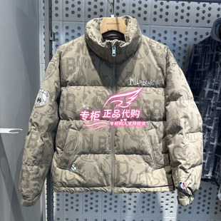 杰克琼斯NBA联名雄鹿字母满印羽绒服225412007 6905571293889 E11