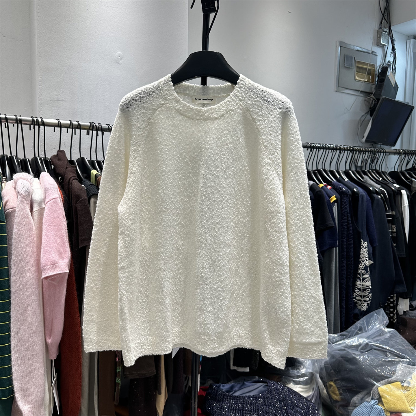 颗粒豆豆纱羊毛针织衫长袖毛衣