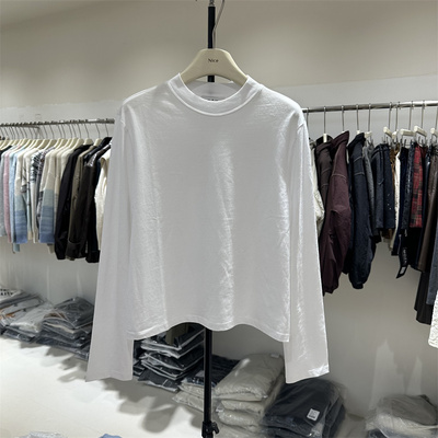 拼接立领长袖T恤打底衫新款简约