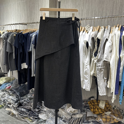 2025秋季新款高腰显瘦垂感气质百搭可拆卸屁帘a字半身长裙两件套