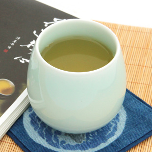 个性 龙泉青瓷大号陶瓷水杯茶具套装 创意冰裂纹杯子6色杯茶杯礼品