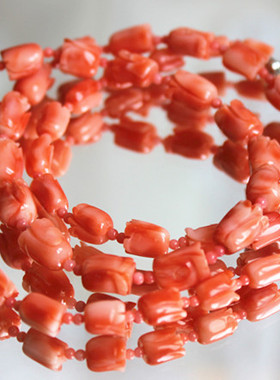 西洋古董珠宝首饰海外欧洲进口二手红红火火宝石项链