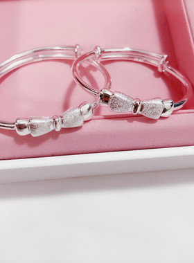 香港足银亲子款推拉手镯