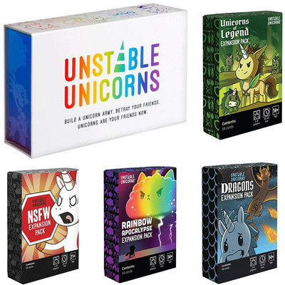 外贸热经典桌游UNSTABLE UNICORNS反复无常独角兽扩展版基础版