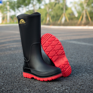 男雨靴四季 网红男靴中帮晴雨鞋 男雨鞋 百搭纯色防水鞋 中筒水靴时尚