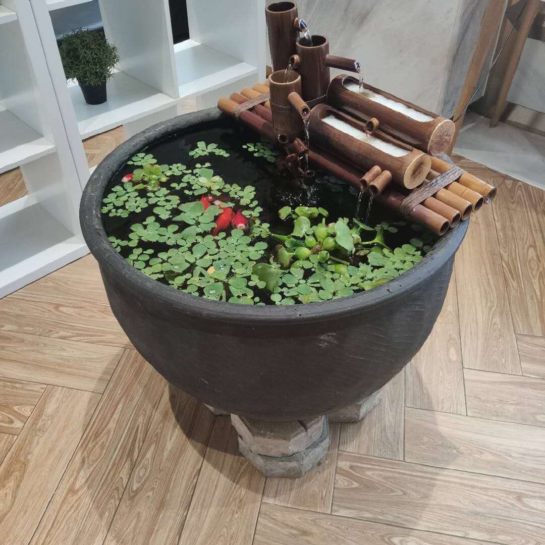 土陶兰寿金鱼盆大号水缸造景陶瓷