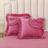 冬加绒宝宝绒床头抱枕套沙发靠背客厅靠垫腰靠汽车飘窗台毛绒靠枕