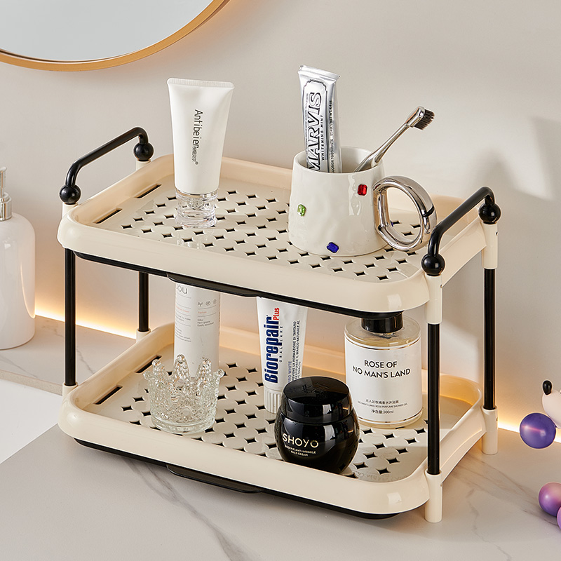 奶油风桌面茶杯沥水收纳架