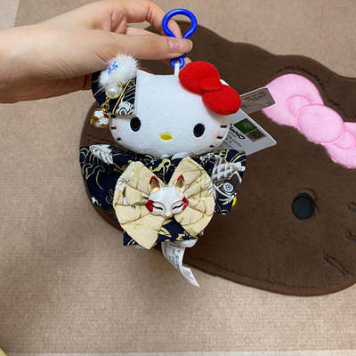Kitty黑色和服猫包挂件