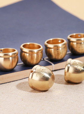 【JZ128】黄铜百福缸钥匙扣配件手工DIY光面聚财小茶杯饰品包财缸