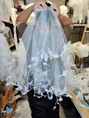 美高原创重手工缝珠花枝叶森系头纱新娘头饰品影楼拍照造型写真