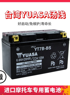 雅马哈SMAX155 FORCE155 BWS125劲战GTR125汤浅YT7B-BS电瓶蓄电池