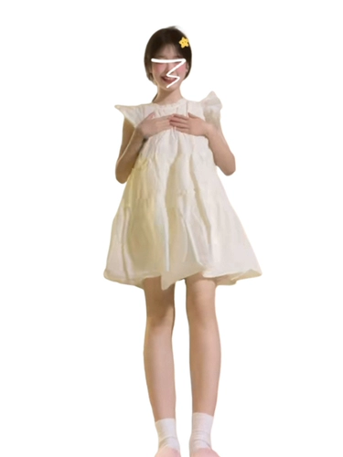 Белое летнее платье, мини-юбка, подходит для подростков, французский стиль, изысканный стиль