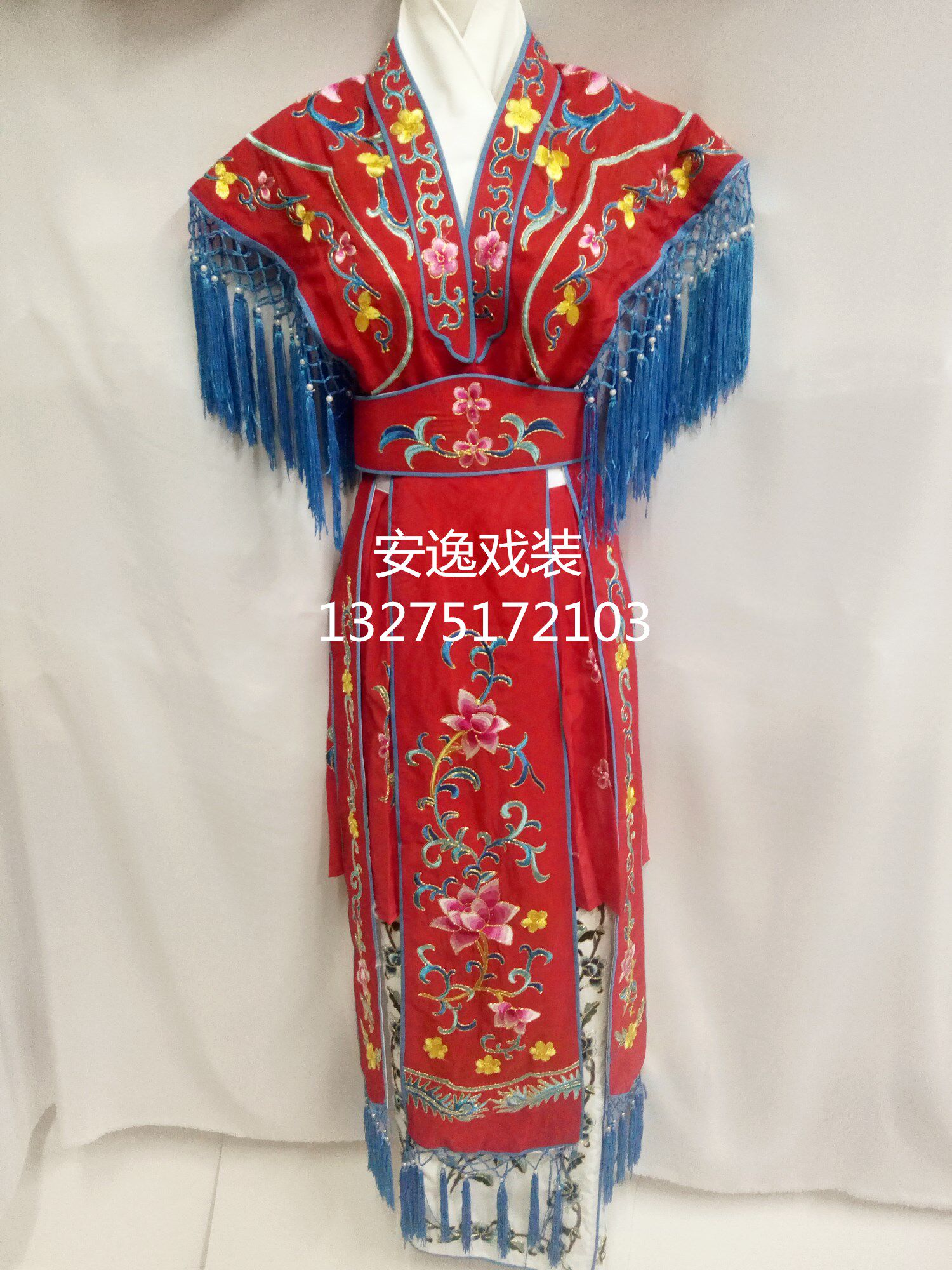 戏剧戏曲京剧服装配饰用品披肩云肩古装四件套包裙小裙裆带/套
