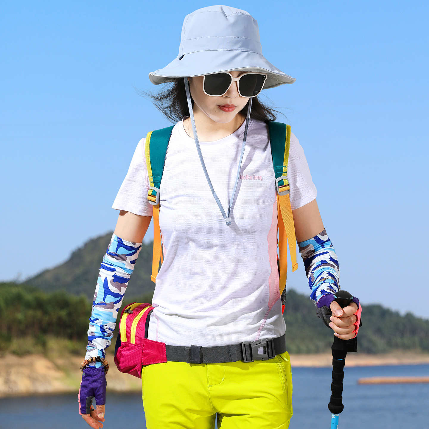 户外冰丝防晒速干衣女短袖T恤轻薄透气快干衣运动跑步登山徒步夏