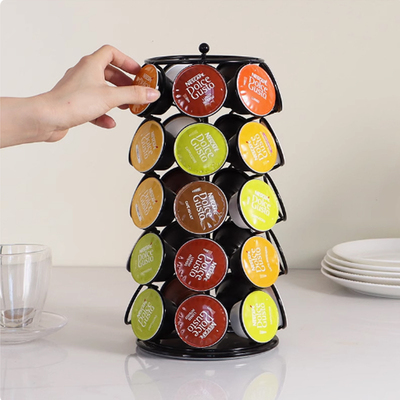 适用Dolce gusto多趣酷思可旋转黑色咖啡胶囊收纳展示架大包5层