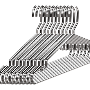 不锈钢衣架304家用挂晾晒衣服加粗加厚凉架子铁挂钩金属宿舍衣撑