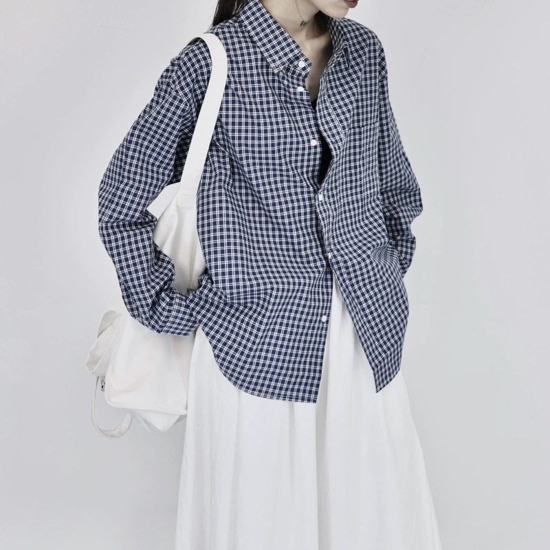 设计感山本复古风宽松格子色长袖衬衫女春夏新款宽松衬衣外套打底,女装/女士精品,衬衫,淘宝优惠券,粉丝福利购,淘宝优惠卷