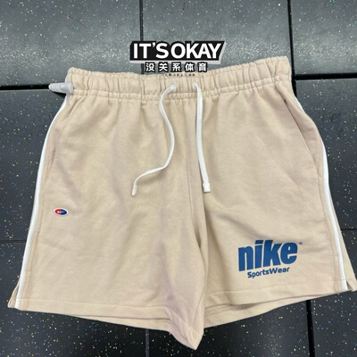 Nike耐克男子夏运动休闲跑步透气宽松毛圈五分棉短裤 HQ1642-126