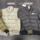 Nike耐克冬季 男子运动休闲拒水防风保暖立领排扣羽绒服外套IB4499