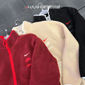 Nike耐克男女CNY龙年新年羊羔绒保暖立领红色夹克外套FZ6194 010