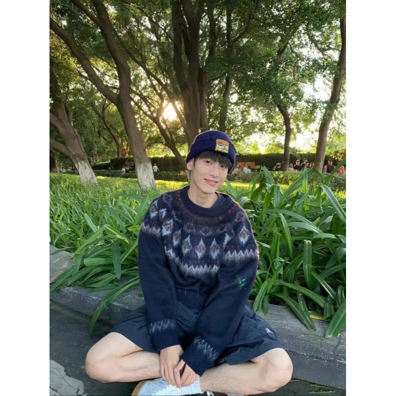 情侣装秋冬新款超火过年红色毛衣男女韩版宽松法式针织衫外套潮牌