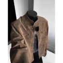 美拉德美式 棕色皮衣外套男高级感cleanfi飞行夹克机车情侣棒球服