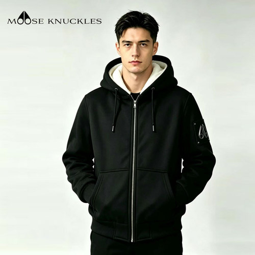 加拿大剪刀 MOOSE KNUCKLES 假两件连帽卫衣外套冬装加厚男女同款