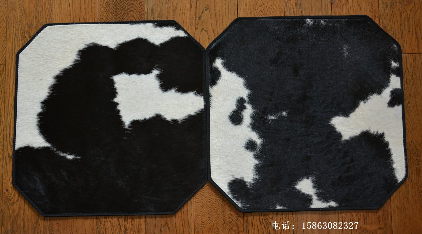 定制整张奶牛皮毛一体50*50cm真皮毛沙发垫坐垫椅垫汽车垫飘窗垫