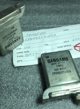古董 美国SANGAMO山姆 1UF600V 铜壳 胆机发烧耦合油浸电容