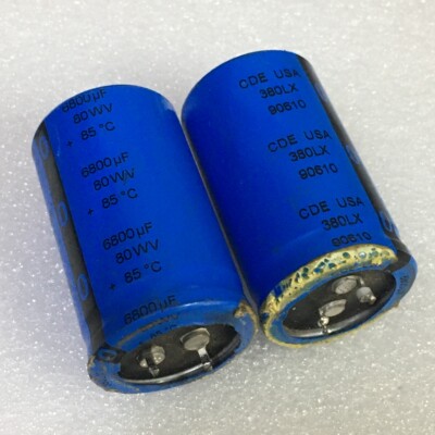 拆机 美国 CDE 380LX系列 6800UF 80V DC 发烧音频滤波电解电容
