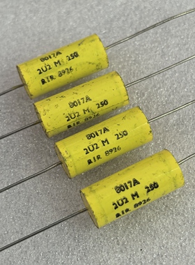 美国 早期西电RIR 2.2UF 250V 225M 发烧轴向无极薄膜电容