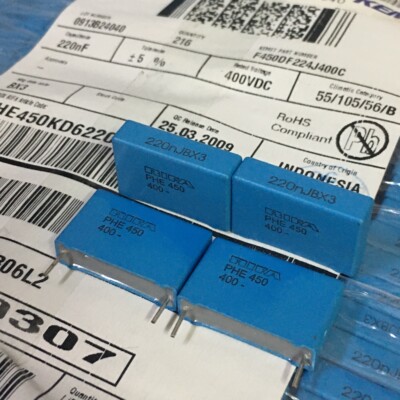 全新瑞典RIFA PHE 450 系列 400V 0.22UF 224J 发烧耦合无极电容