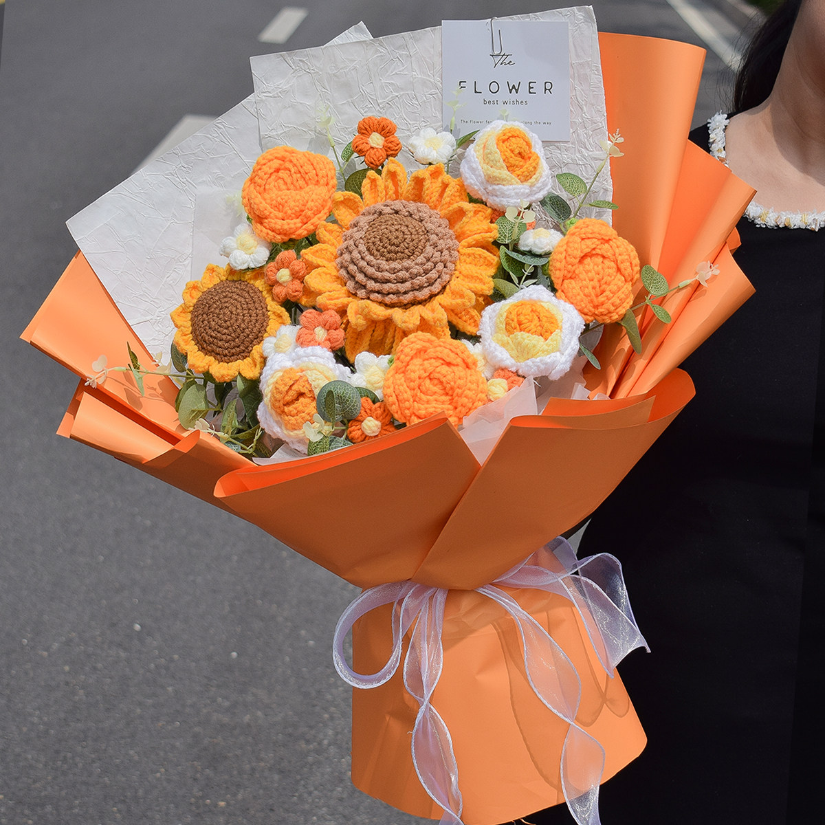 手工编织向日葵毛线一举夺魁毕业花束成品送孩子高考中考老师礼物