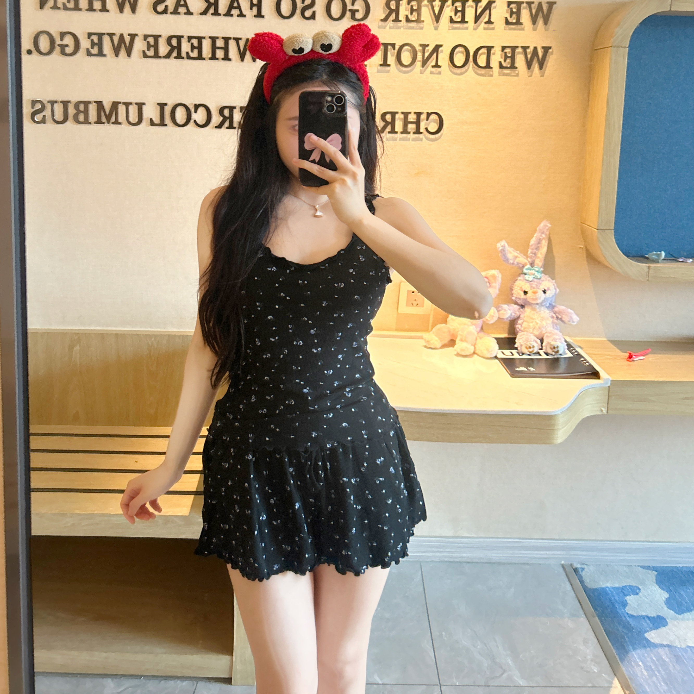 2025新款睡衣女夏季纯欲风甜美小碎花吊带短裤打底家居服两件套