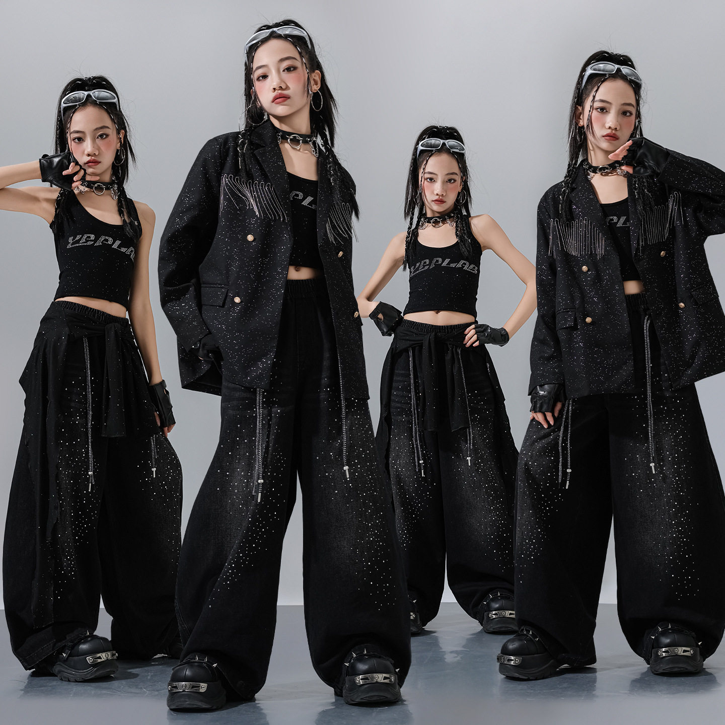 女童爵士舞服装儿童装街舞演出服流苏西装外套走秀潮服主持人套装,童装/婴儿装/亲子装,儿童演出服,淘宝优惠券,粉丝福利购,淘宝优惠卷